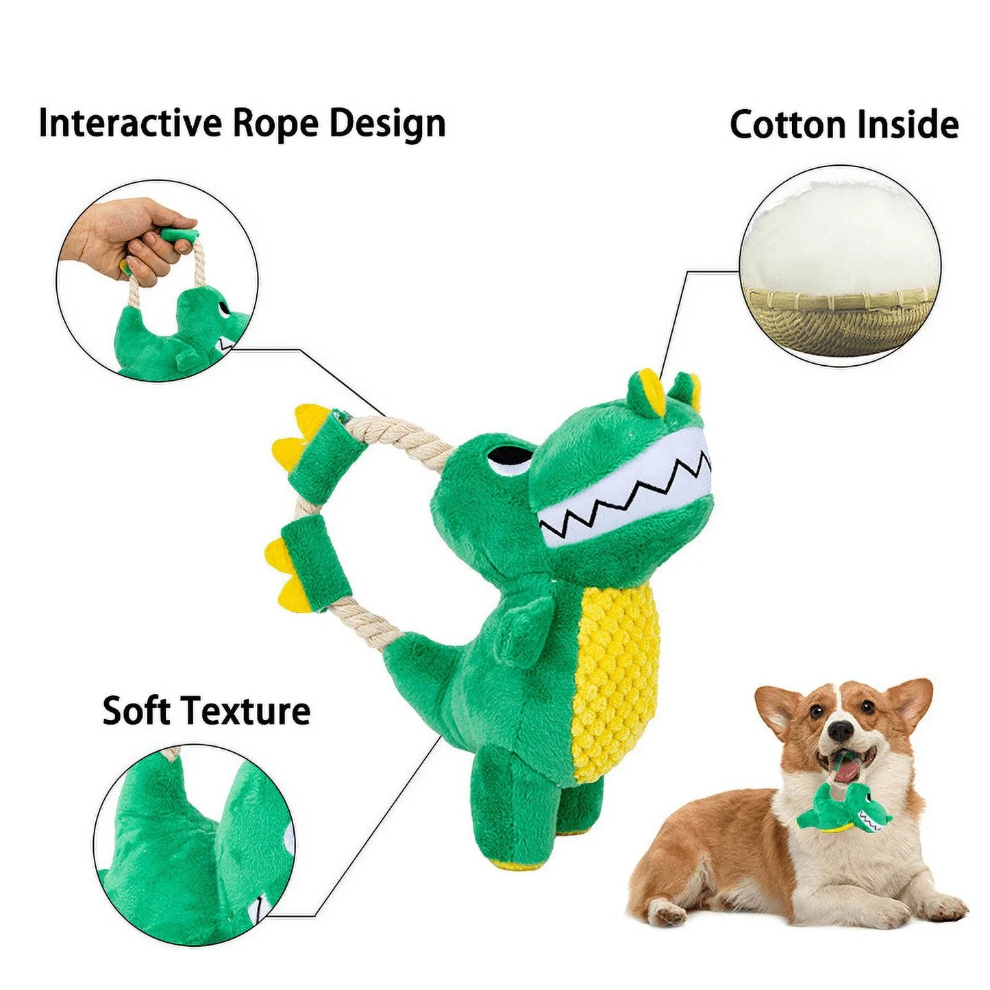 Exciting Squeaky Plush Dog Toy for Puppies - Durable Chew Toy for Small to Medium Breeds