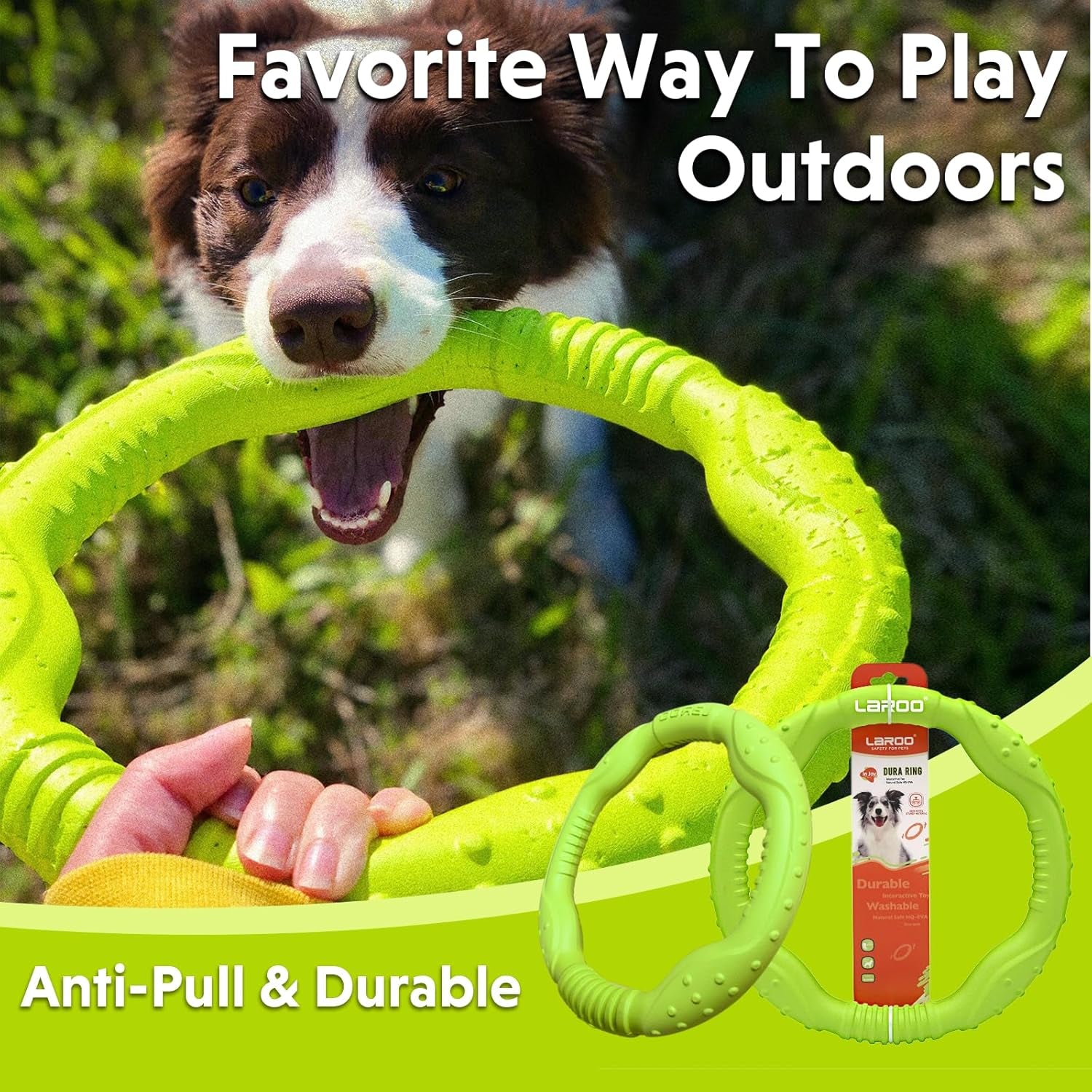 Exciting Green Dog Ring Toy - Durable Soft Flying Disc for Fun Fetching and Water Play, Perfect for Medium to Large Breeds!