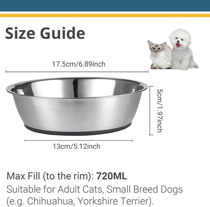 Stylish and Lightweight Stainless Steel Cat Bowls - Perfect for Your Feline Friend, 2 Pack