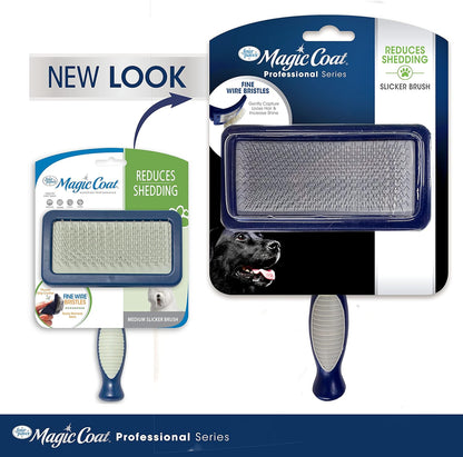 Transform Your Pet's Grooming Routine with the Magic Coat Professional Series Slicker Brush - Reduces Shedding, Enhances Shine, and Perfect for All Coat Types!