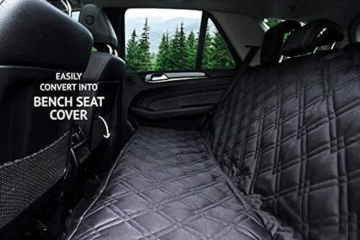 Premium Bulldogology Dog Car Seat Cover - 58"x56" Waterproof Hammock Style Protector for Back Seat - Ideal for SUVs and Trucks - Keep Your Car Clean and Your Pet Comfortable