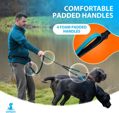 Ultimate Hands-Free Double Dog Leash – Perfect for Medium and Large Breeds – Enjoy Walks with 2 Dogs, Tangle-Free and Comfortable!