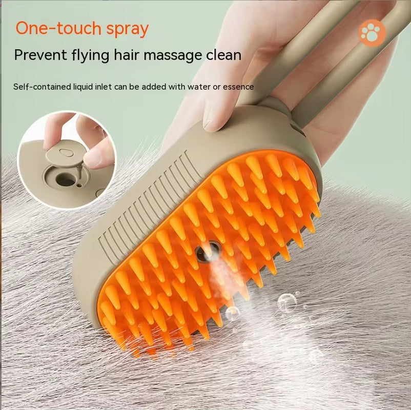 Revolutionary Pet Spray Comb for Effortless Grooming - Electric Hair Removal Brush with One-Click Spray for Cats and Dogs