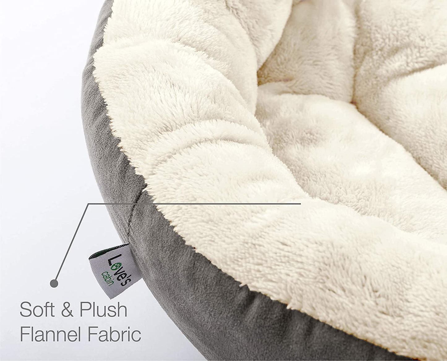 Cozy Round Donut Bed for Cats and Small Dogs - 20-Inch Anti-Slip & Water-Resistant Cushion in Luxurious Grey