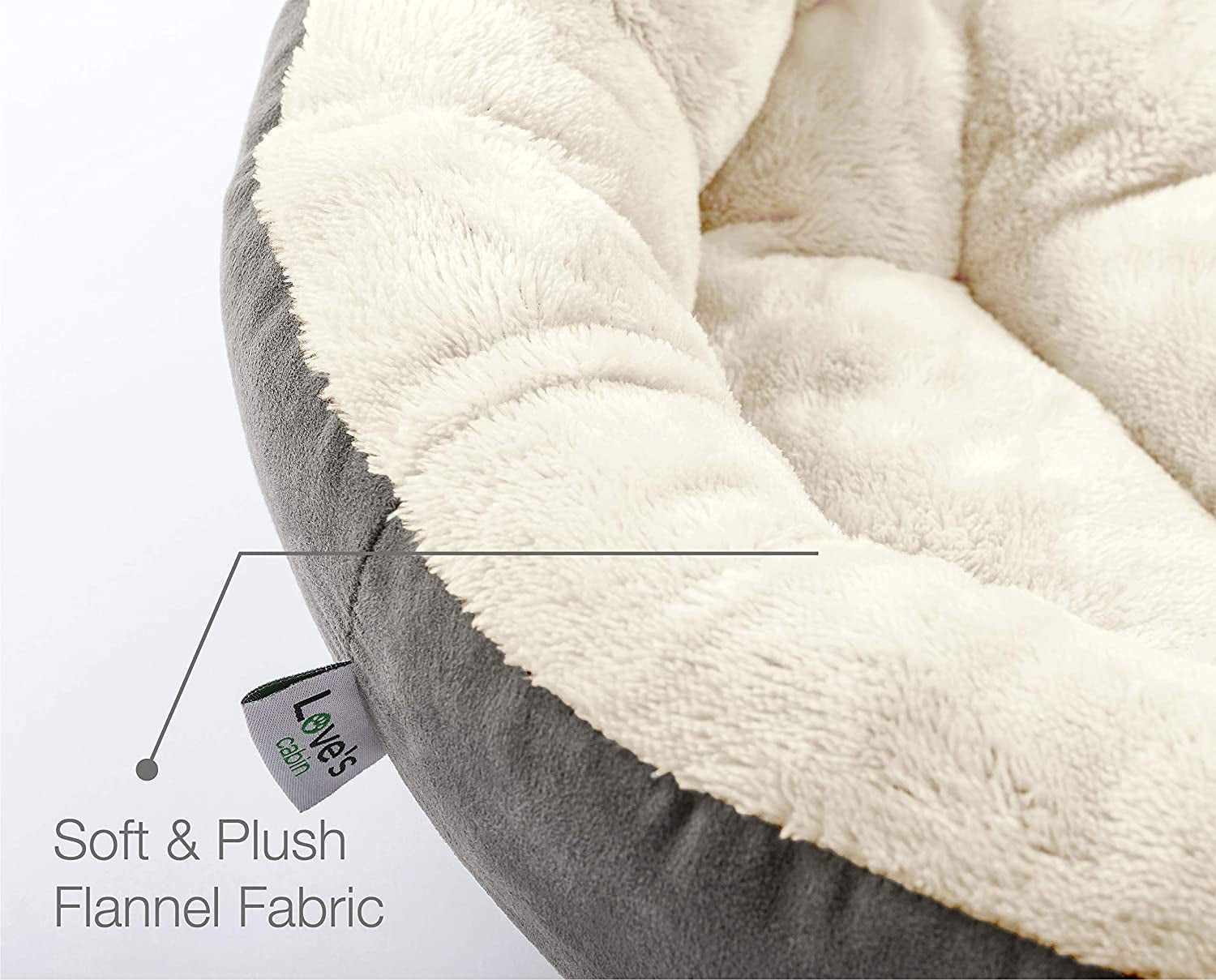 Cozy Round Donut Bed for Cats and Small Dogs - 20-Inch Anti-Slip & Water-Resistant Cushion in Luxurious Grey