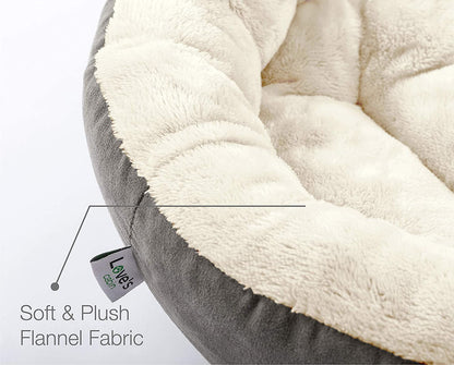 Cozy Round Donut Bed for Cats and Small Dogs - 20-Inch Anti-Slip & Water-Resistant Cushion in Luxurious Grey