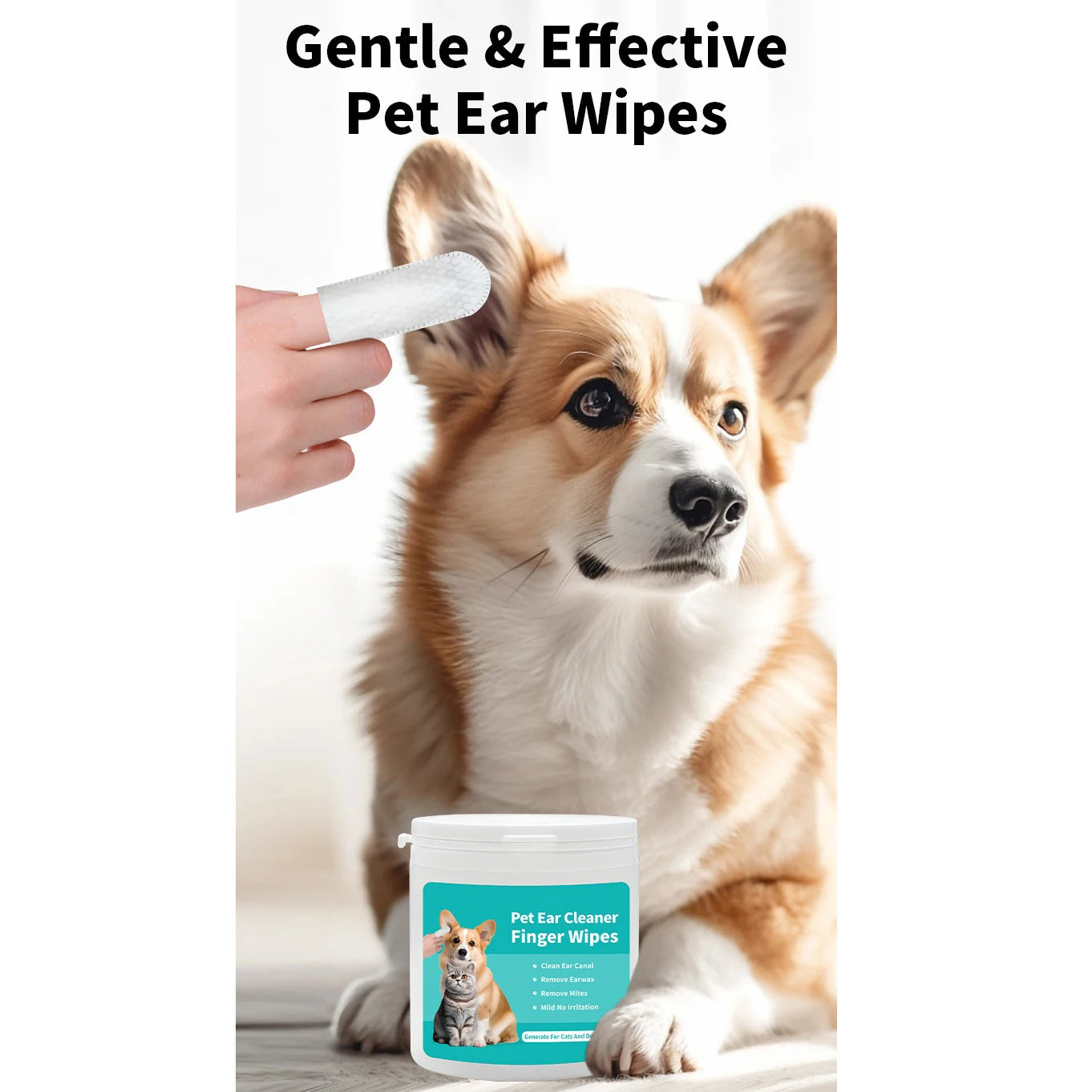 Ultimate Ear Cleaning Wipes for Cats and Dogs - Gentle Ear Care and Mite Removal