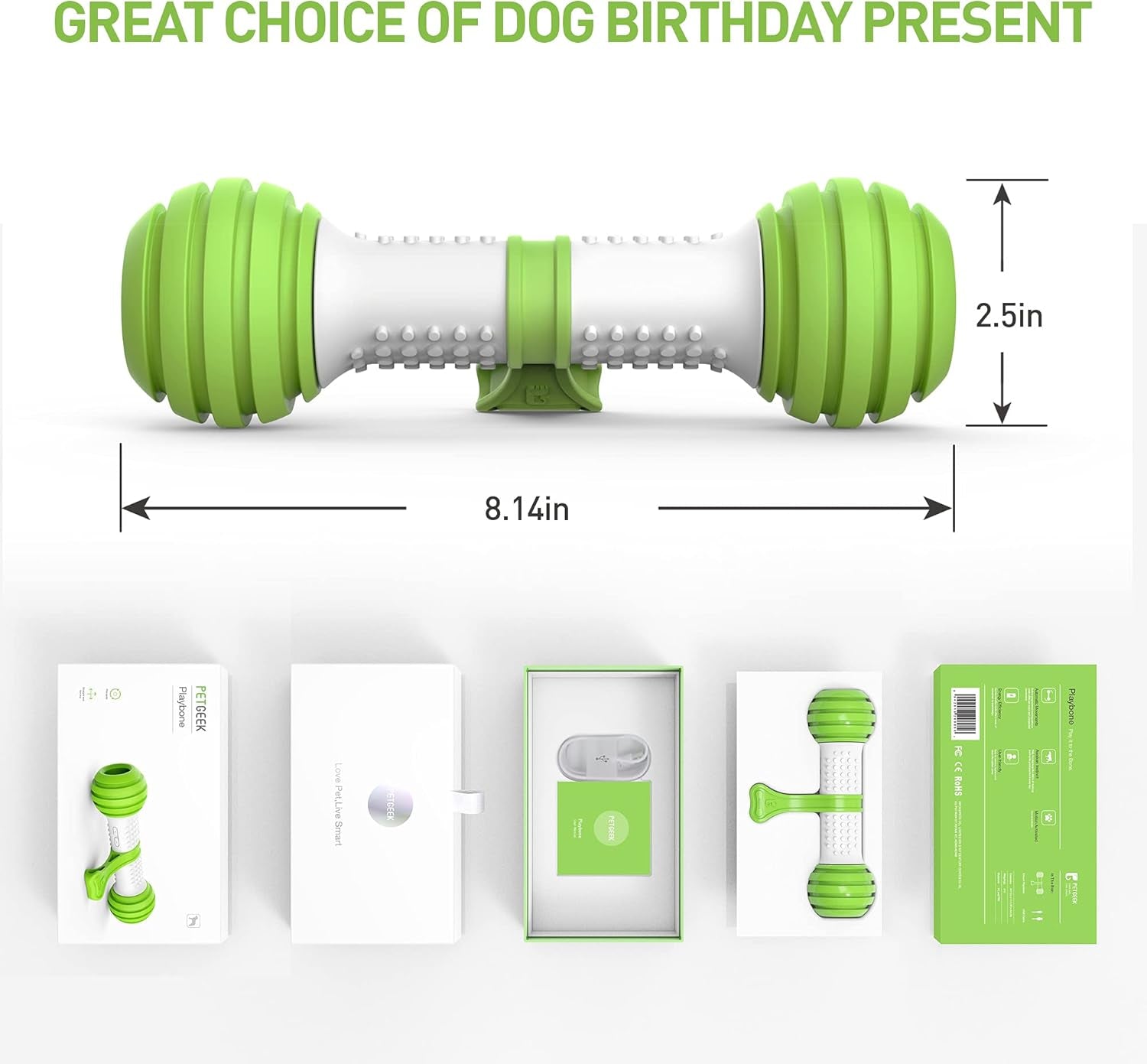 Exciting Interactive Dog Bone Toy - USB Rechargeable Motion Activated Fun for All Dogs!