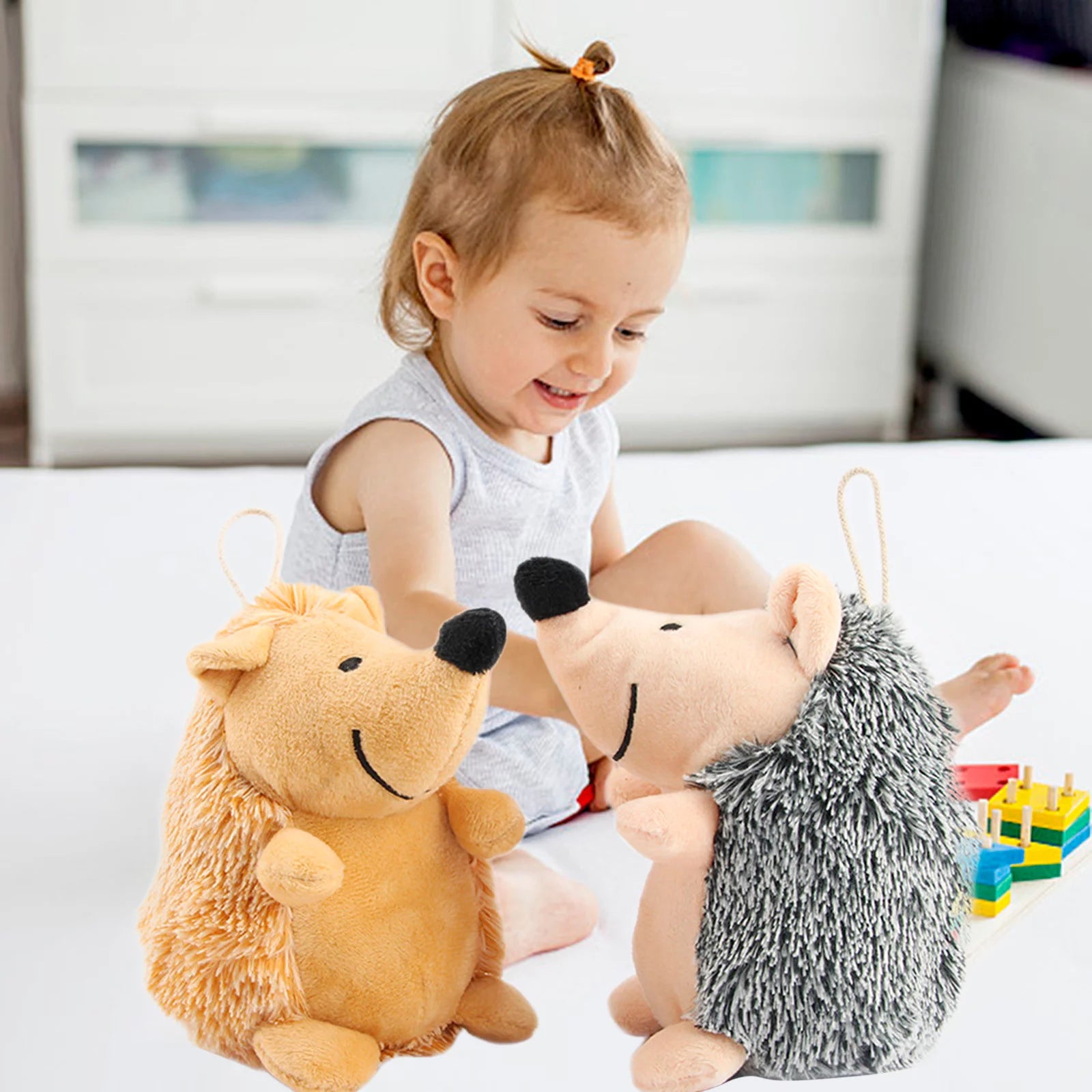 Cuddle & Play: Soft Plush Squeaky Hedgehog Dog Toy for Puppies and Small Dogs