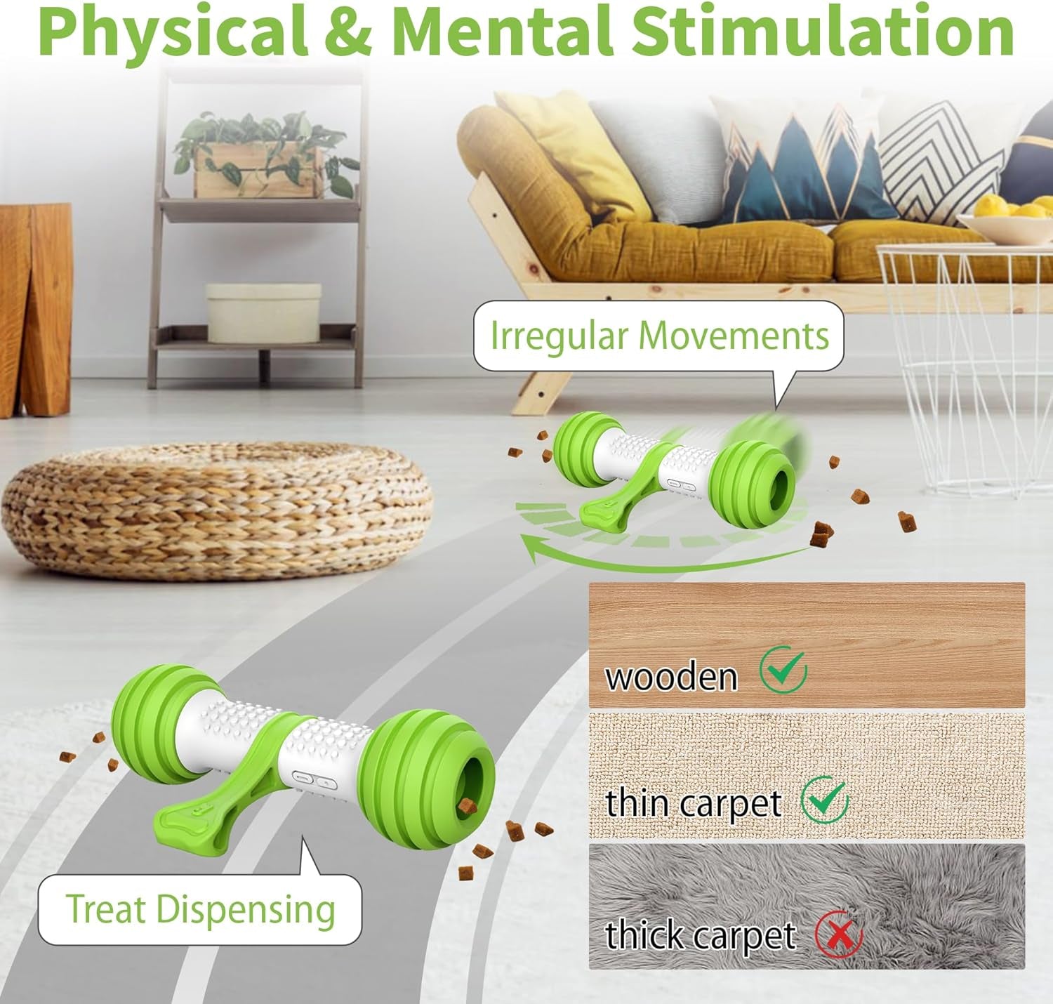 Exciting Interactive Dog Bone Toy - USB Rechargeable Motion Activated Fun for All Dogs!