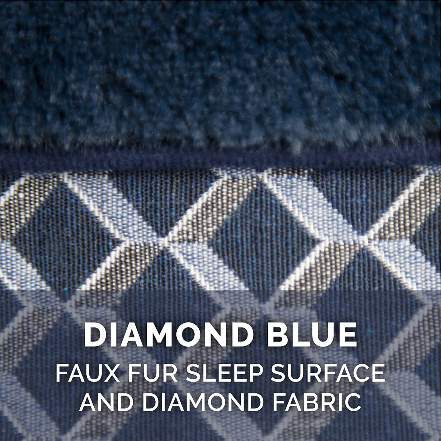 Luxurious Jumbo Dog Bed with Removable Bolsters & Washable Cover - Plush Diamond Blue Comfy Couch for Large Dogs and Cats