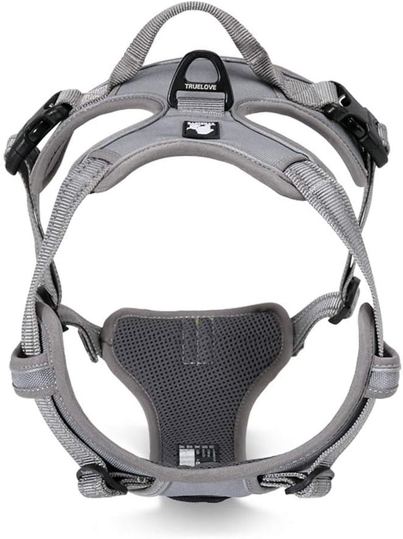 Truelove TLH5651 Adjustable No-Pull Dog Harness - Reflective, Comfortable, and Stylish for Large Breeds in Gray