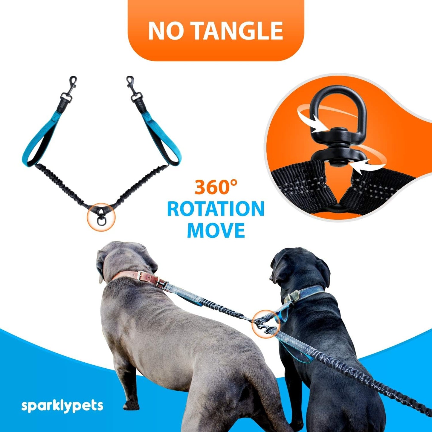 Ultimate Hands-Free Double Dog Leash – Perfect for Medium and Large Breeds – Enjoy Walks with 2 Dogs, Tangle-Free and Comfortable!