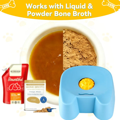 Revolutionize Mealtime with Our Silicone Slow Feeder Bowl for Dogs - Non-Skid Ball-In Lick Design, Perfect for Bone Broth & Yogurt, Anxiety Relief for Small to Large Dogs (Blue) - Mid Year Sale!