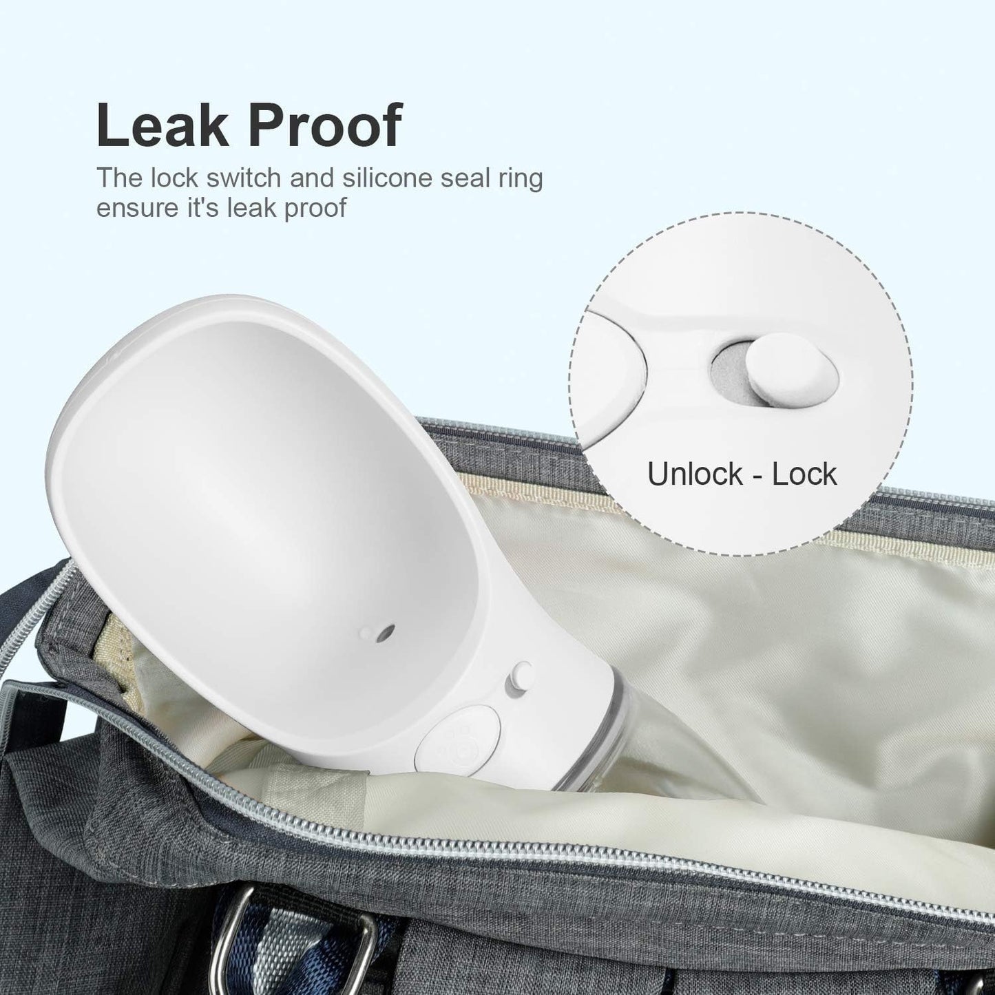 Portable Leak-Proof Dog Water Bottle - Perfect Travel Companion for Your Pup (Milk White, 12oz)