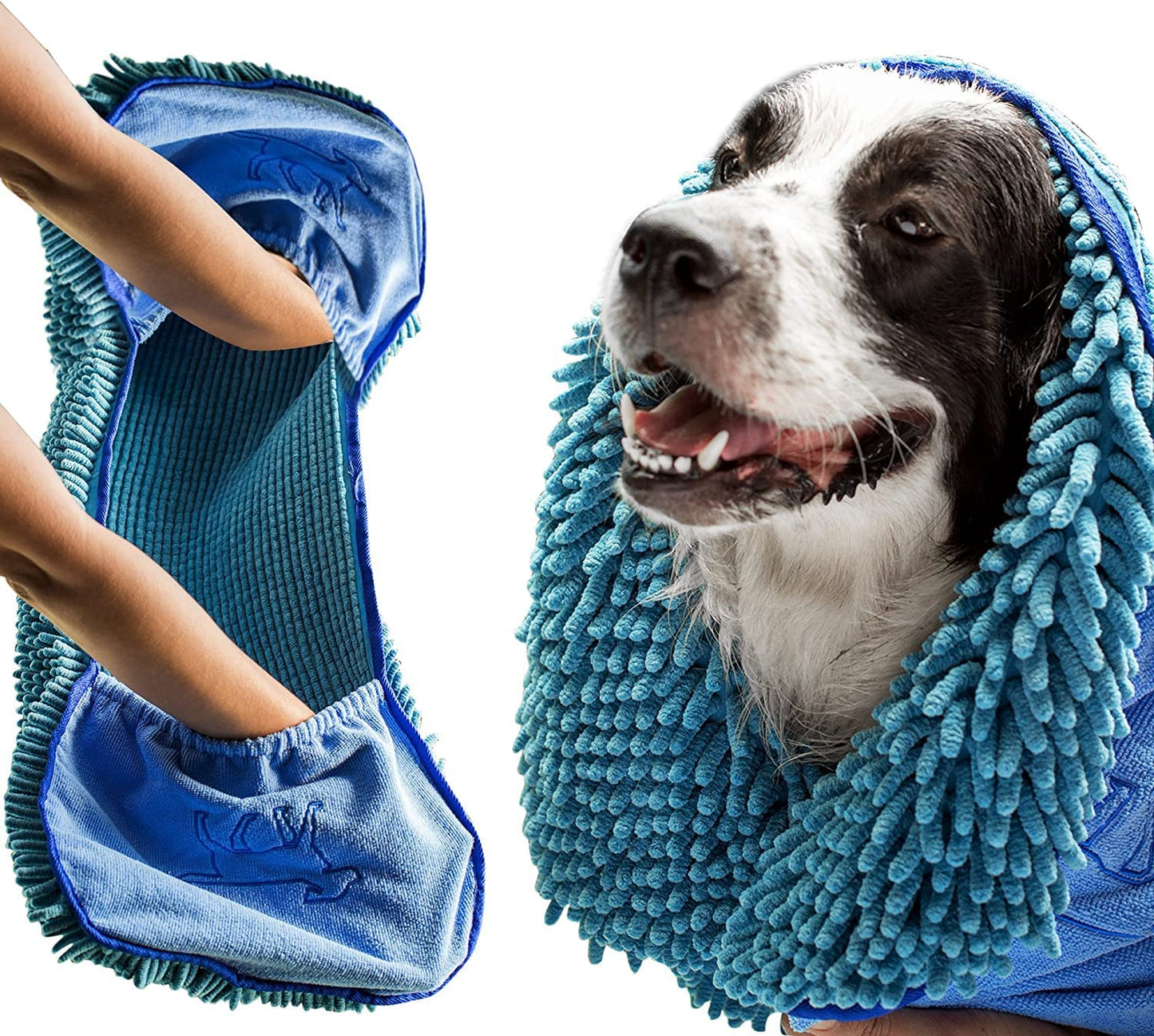 Transform Bath Time with Our Extra Large Quick Dry Microfiber Towel for Dogs – Ultra Absorbent, Comfortable Hand Pockets, and Machine Washable!