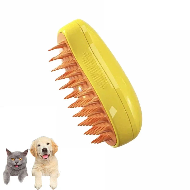 Experience Ultimate Pet Care with the 3-in-1 Cat Dog Steamy Brush - Electric Sprayer for Grooming and Massage!