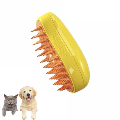 Experience Ultimate Pet Care with the 3-in-1 Cat Dog Steamy Brush - Electric Sprayer for Grooming and Massage!