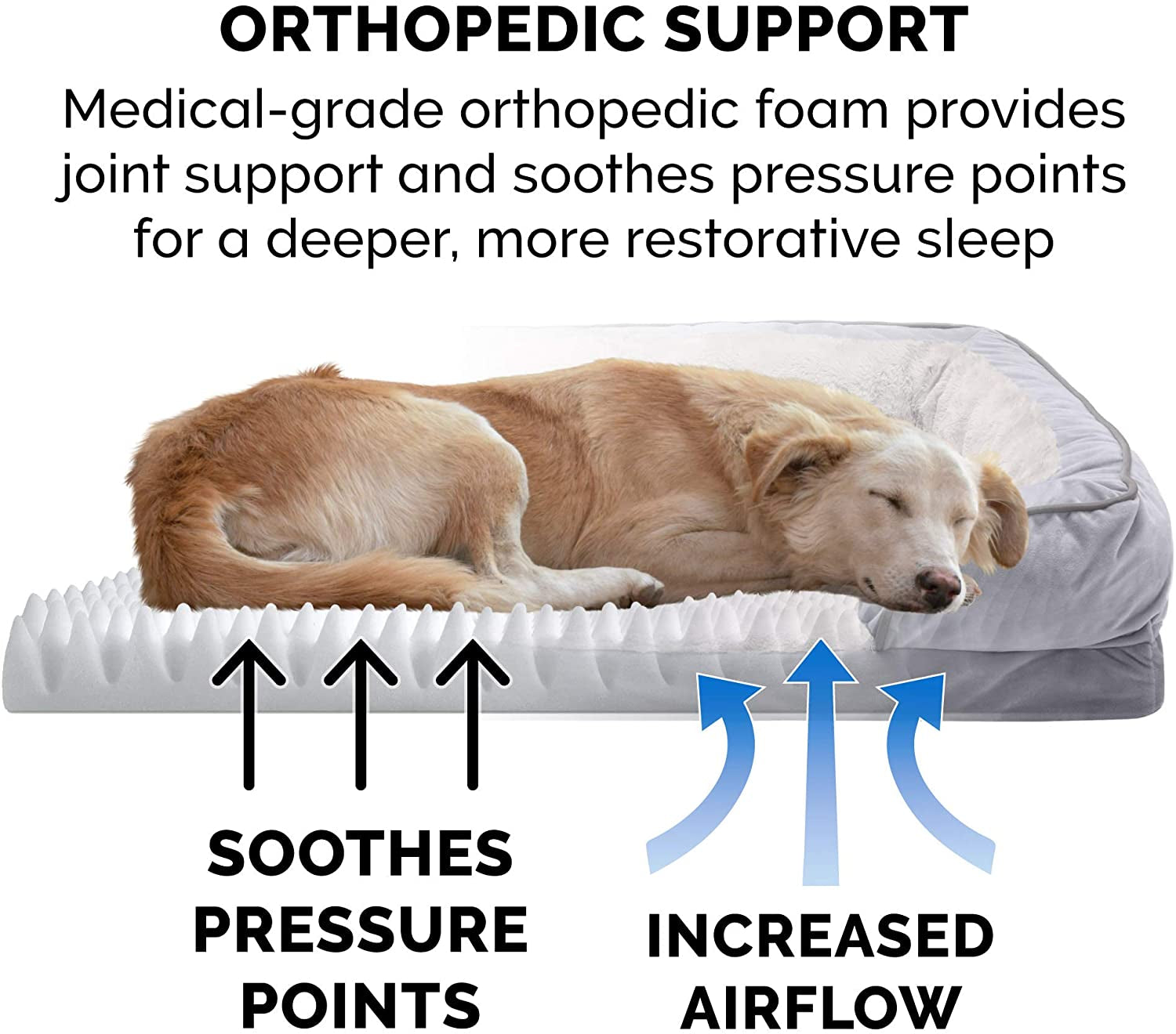 Luxurious Orthopedic Dog Bed for Medium Dogs - Removable Bolsters & Washable Cover, Perfect Comfort Sofa in Granite Gray for Dogs up to 35 lbs